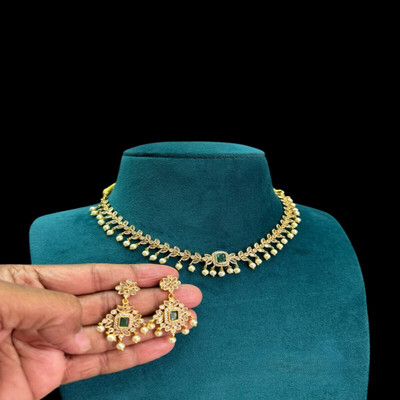 govula Brass Sterling Silver Gold Jewellery Set(Pack of 1)