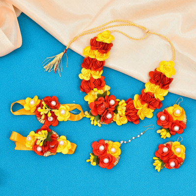GEODE DELIGHT Fabric Multicolor Jewellery Set(Pack of 6)