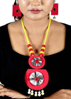 DOM Fabric Multicolor Jewellery Set(Pack of 1)