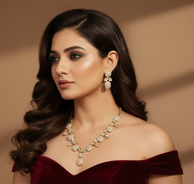 SHIVAM COLLECTION Alloy Gold Jewellery Set(Pack of 3)