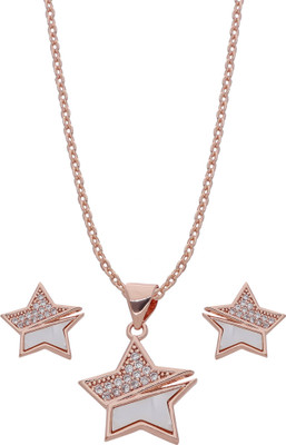 jivaas collection Brass Gold-plated Rose Gold Jewellery Set(Pack of 3)