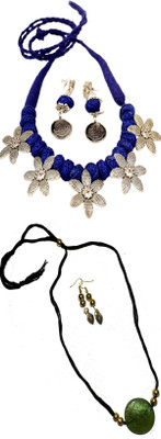 HOUSE OFF COMMON Oxidised Silver Multicolor, Multicolor Jewellery Set(Pack of 2)