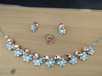 Jai Shiv Metal Beige, Orange, Pink Jewellery Set(Pack of 4)