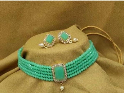 Ruhi Alloy Turquoise Jewellery Set(Pack of 1)