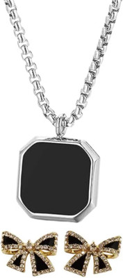Gauri Fashions Stone Silver, Black Jewellery Set(Pack of 1)