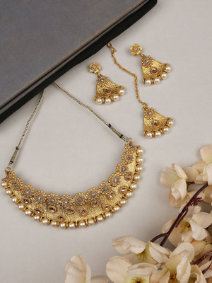 Anika's Creation Alloy Gold-plated Gold Jewellery Set(Pack of 1)