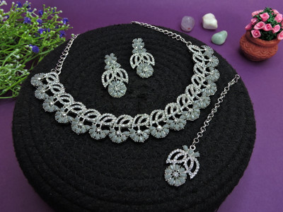 VATSALYA creation Alloy Gold-plated Grey Jewellery Set(Pack of 1)