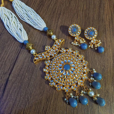 RAJASTHANI GAHANA Alloy Gold-plated Grey Jewellery Set(Pack of 1)