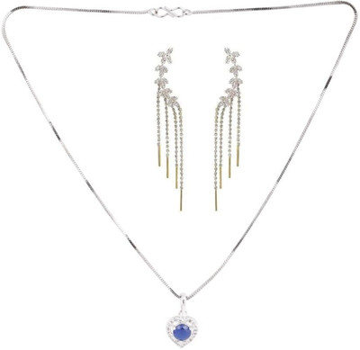 SRK Fashions Alloy Blue, Silver Jewellery Set(Pack of 1)
