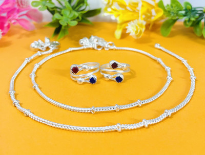AamNa Enterprises Alloy Silver Silver Jewellery Set(Pack of 4)