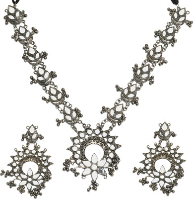 Zoey Oxidised Silver, Alloy Sterling Silver Silver Jewellery Set(Pack of 1)