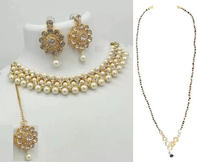 Ruhi Alloy White Jewellery Set(Pack of 1)