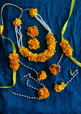 accessoo Fabric Yellow Jewellery Set(Pack of 1)