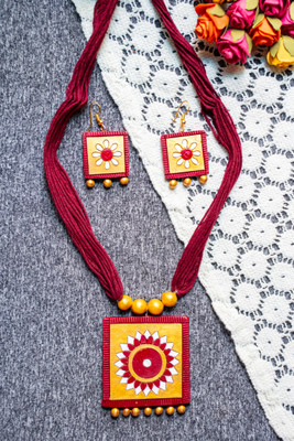 SHILPOGRAM Terracotta Maroon Jewellery Set(Pack of 1)