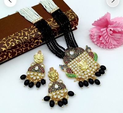 SBB Alloy Gold-plated Black Jewellery Set(Pack of 1)