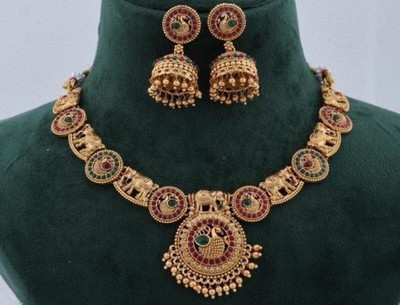 Pamadhya Copper Gold-plated Multicolor Jewellery Set(Pack of 1)