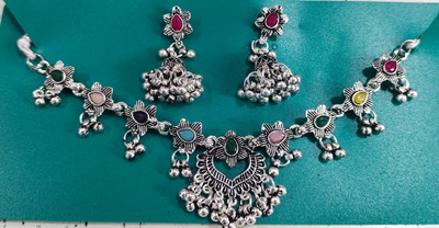 MEGAN Alloy Silver Multicolor Jewellery Set(Pack of 3)