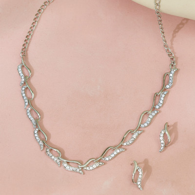 Sangria Brass Silver Silver Jewellery Set(Pack of 3)