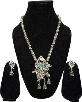 Kavya Enterprises Oxidised Silver, Alloy Silver Jewellery Set(Pack of 1)