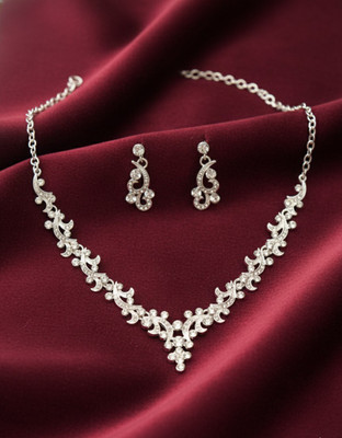 Bazario Alloy Silver Silver Jewellery Set(Pack of 1)