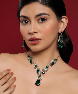 ANOUK Alloy Gold-plated Green Jewellery Set(Pack of 2)