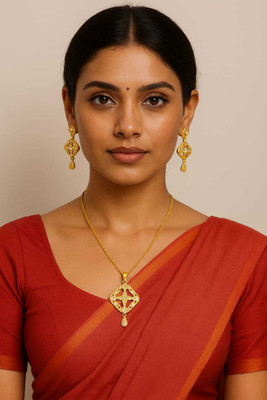 KMI Alloy Gold-plated Gold Jewellery Set(Pack of 2)