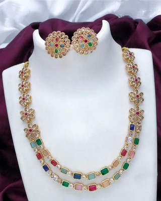 Shilpa Creation Brass Platinum Multicolor Jewellery Set(Pack of 2)