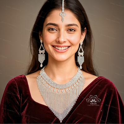 GHAZI COLLECTIONS Alloy Silver Silver Jewellery Set(Pack of 1)