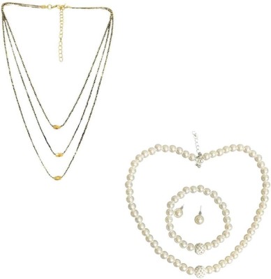 Maefele Alloy White, Gold Jewellery Set(Pack of 1)