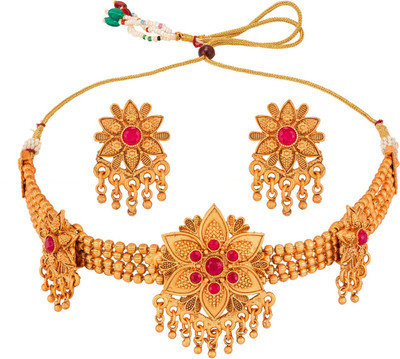 LUXOR Brass, Copper, Alloy Brass, Gold-plated Multicolor Jewellery Set(Pack of 1)