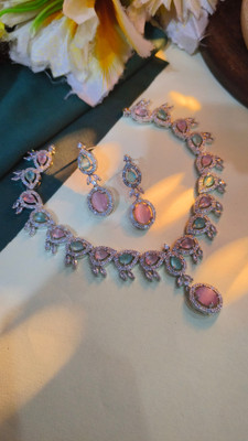 SDJ Sterling Silver Sterling Silver Pink, Turquoise Jewellery Set(Pack of 1)