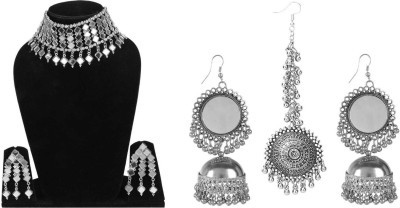 Dev Fashion Oxidised Silver, Alloy Silver, NA Silver, Silver Jewellery Set(Pack of 2)