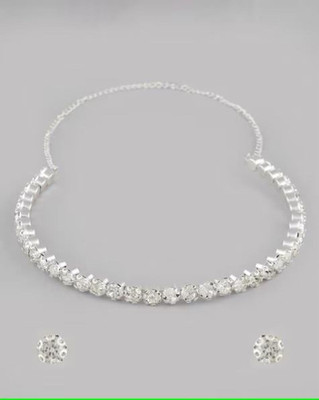 V.V. Sons Alloy Silver Silver, White Jewellery Set(Pack of 1)