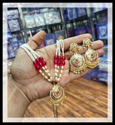 Dado sutho Alloy Gold-plated Pink Jewellery Set(Pack of 3)