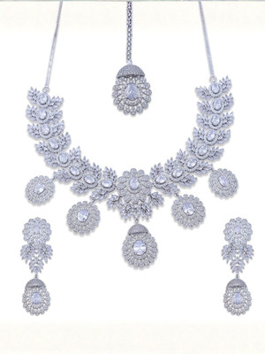 IKSAVA Brass Silver Silver Jewellery Set(Pack of 4)