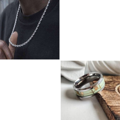 MAATRCHAAYA Alloy Sterling Silver Silver, Green Jewellery Set(Pack of 1)