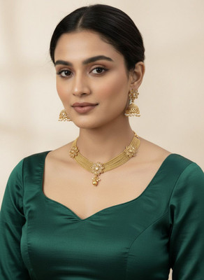 JYONA Copper Gold-plated Gold Jewellery Set(Pack of 1)