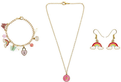 EnlightenMani Alloy Gold-plated Multicolor Jewellery Set(Pack of 3)