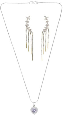 SRK Fashions Alloy White, Silver Jewellery Set(Pack of 1)