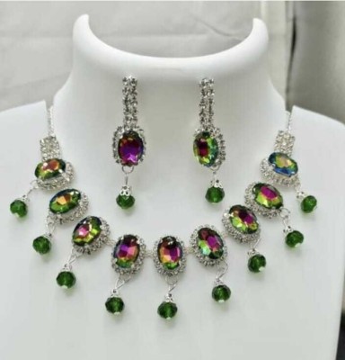 RAHUL TRADERS Alloy Silver Multicolor Jewellery Set(Pack of 1)