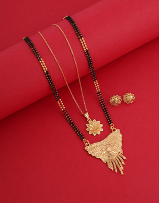 Vraj india Brass, Copper Gold-plated Gold Jewellery Set(Pack of 1)