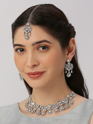 VATSALYA creation Alloy Gold-plated White Jewellery Set(Pack of 1)
