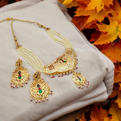 MK Gallery Alloy Gold Jewellery Set(Pack of 1)
