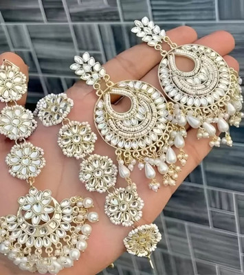 AANTRA FASHION Brass Gold-plated White, Gold Jewellery Set(Pack of 3)