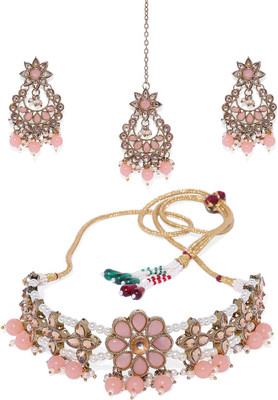 ANOUK Brass Gold-plated Pink Jewellery Set(Pack of 1)