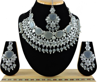 VATSALYA creation Alloy Gold-plated Grey Jewellery Set(Pack of 1)