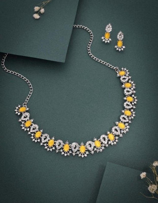 MONKDECOR Alloy Yellow Jewellery Set(Pack of 1)