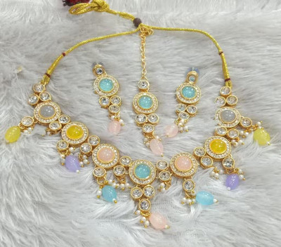 SatnamCreation Alloy Gold-plated Multicolor Jewellery Set(Pack of 1)