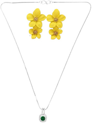 SRK Fashions Alloy Green, Yellow Jewellery Set(Pack of 1)