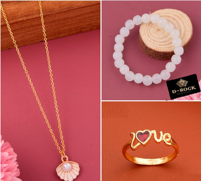 D-Rock Brass, Alloy Gold-plated Multicolor Jewellery Set(Pack of 3)